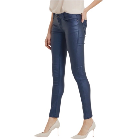 NWT! 🔥 Sarina Blue Coated Skinny Denim Pants - Picture 3 of 8